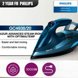 Azur Advanced Steam Iron with OptimalTEMP technology GC4938/20