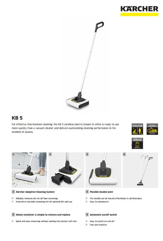 Cordless Electric Broom KB 5 Premium