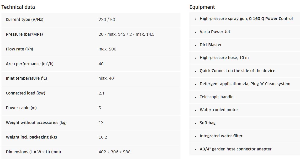 High Pressure Washer K5 Power Control