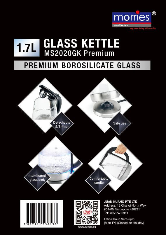 1.7L Glass Kettle MS 2020GK Premium