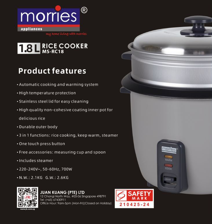 0.6/1.0/1.5/1.8L Traditional Rice Cooker (MS-RC06, MS-RC10, MS-RC15, MS-RC-18)