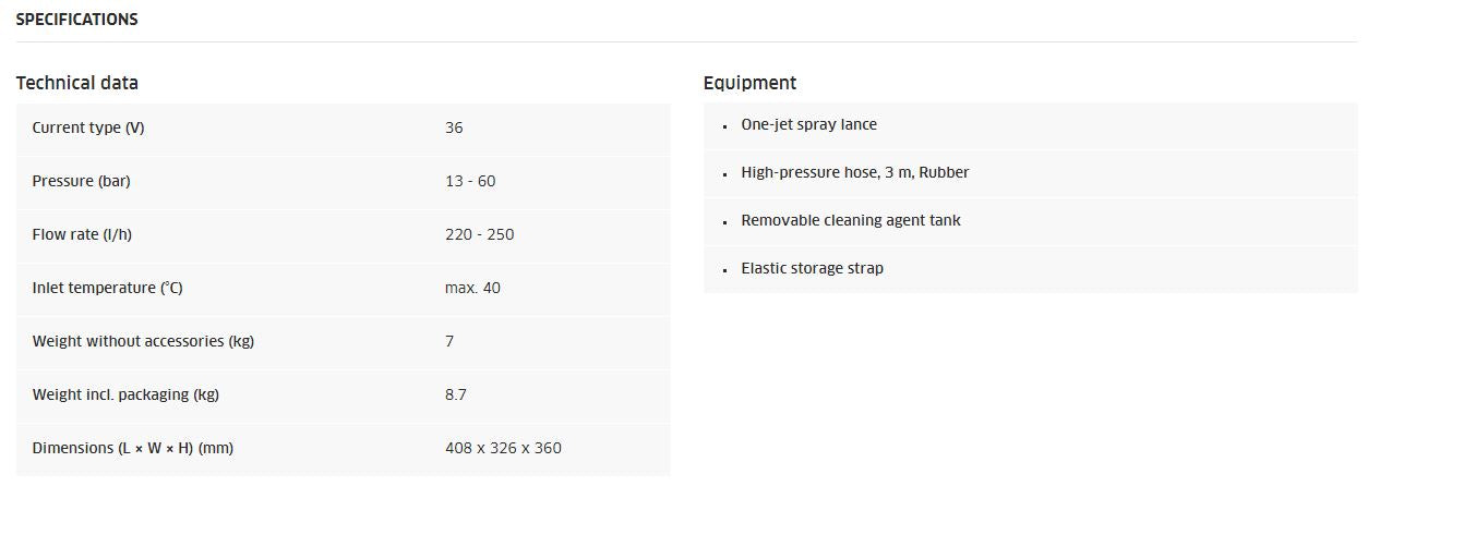 Cordless Pressure Washer K2 Follow Me / K 2 Follow Me wireless