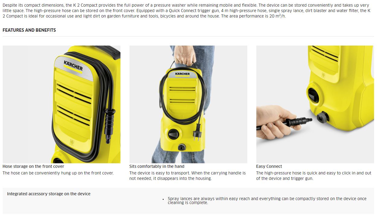 Compact Pressure Washer K2