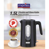 1.5L Double Wall Borosilicate Glass & Cordless Kettle MSCJ608BK