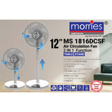 12 Inches 2 In 1 Remote Air Circulation Stand Fan MS 1816DCSF (2 Years Warranty)(8 Years Warranty On Motor)