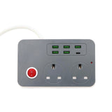 Extension Socket With Type C MS8828UC (5 USB, 1 USBC, 2 Power Socket)