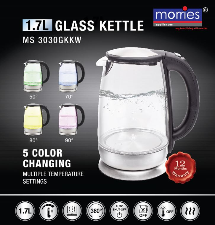 1.7L ELECTRIC GLASS KETTLE MS3030GKKW