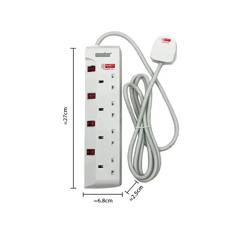 2M 3/4/5 Way Extension Cord (With Surge) MS3233/3244/3255