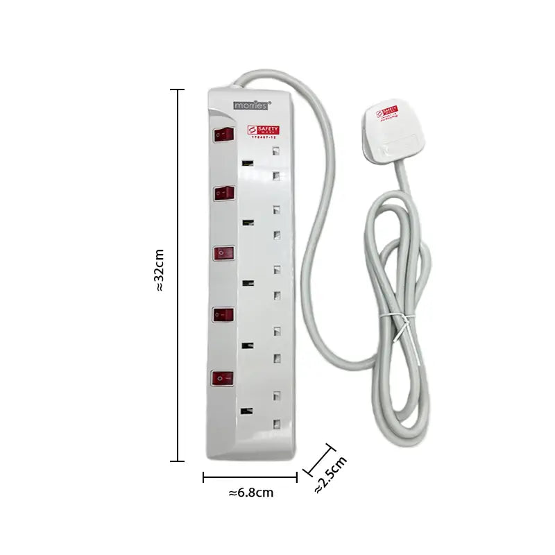 2M 3/4/5 Way Extension Cord (With Surge) MS3233/3244/3255