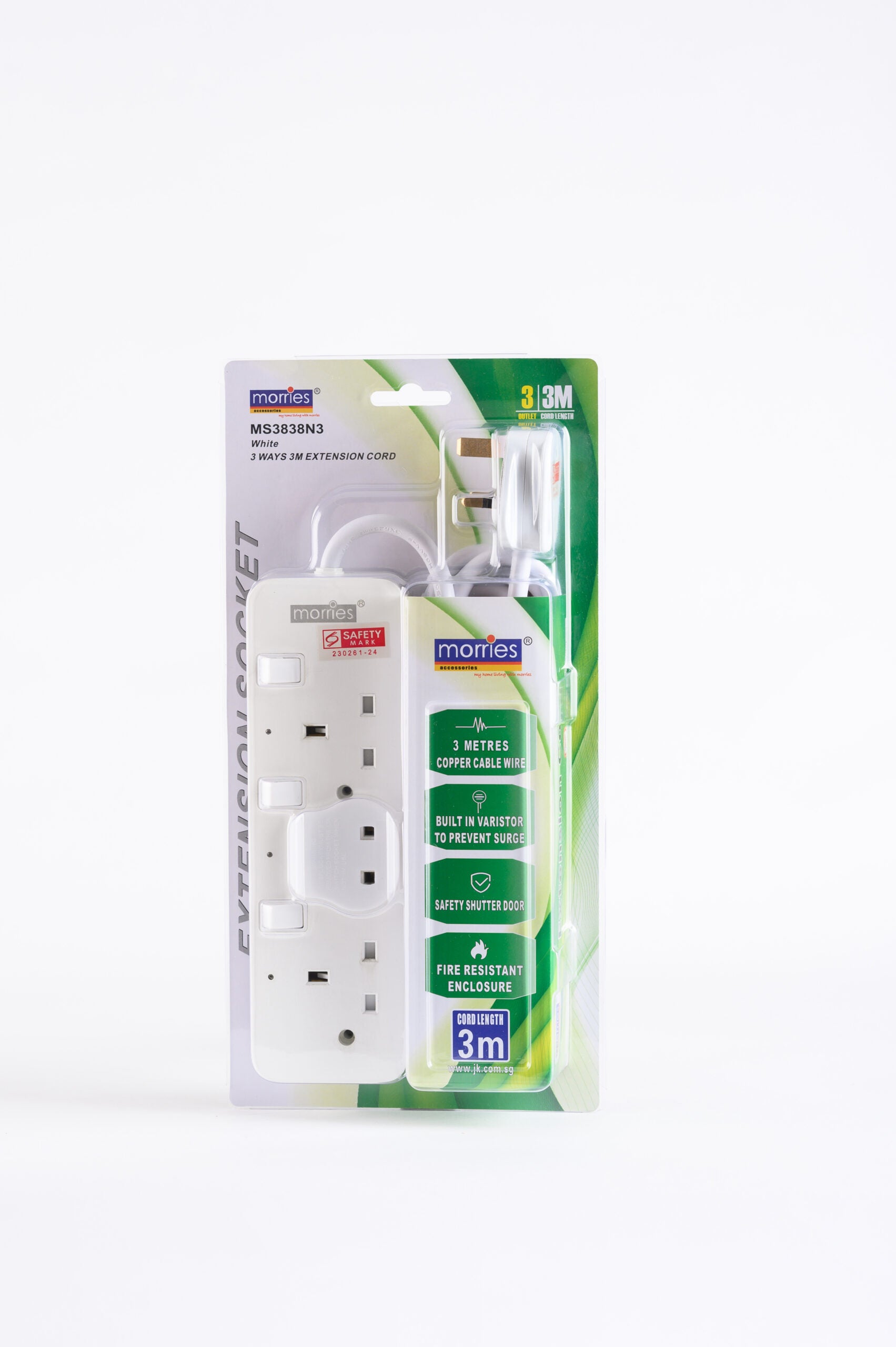 2/3/4Ways 3M Extension Cord MS2828/3838/4848 N2/3/4
