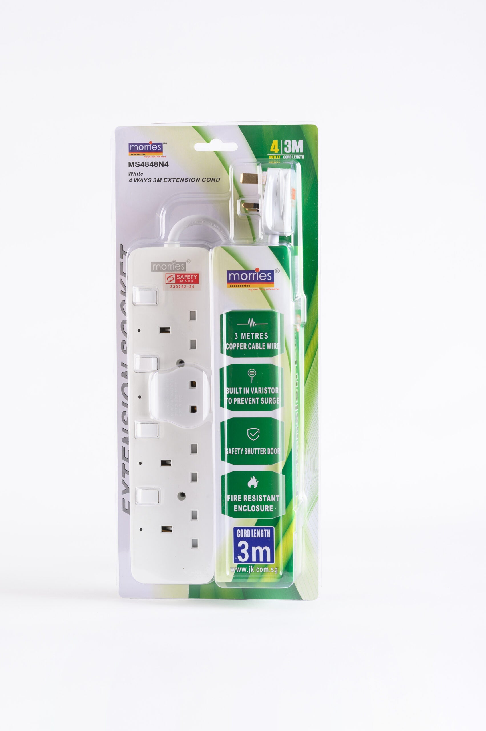2/3/4Ways 3M Extension Cord MS2828/3838/4848 N2/3/4